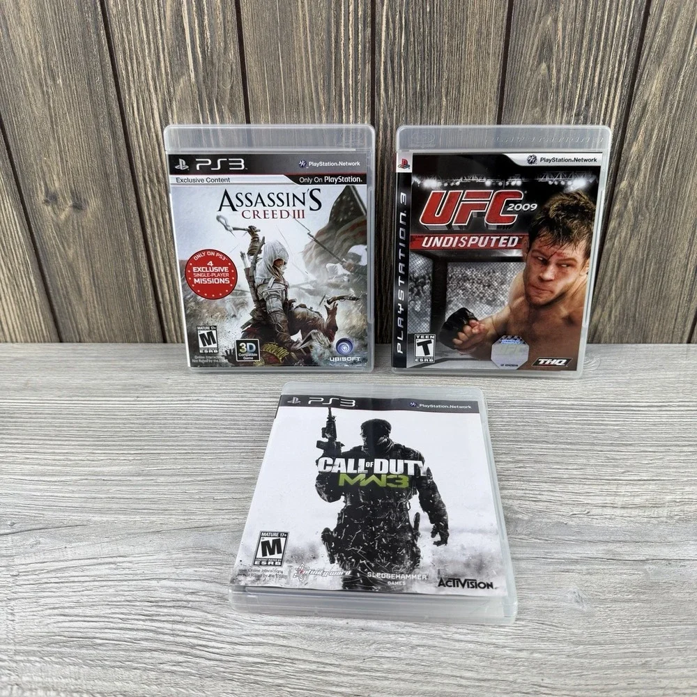 PS3 Game Bundle Call Of Duty, UFC 2009 Assassin's Creed III  Tested Lot Of 3